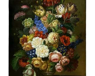 Vintage Beautiful Floral Still Life Oil Painting