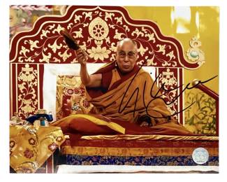 Dalai Lama Autographed Tenzin Gyatso Photo