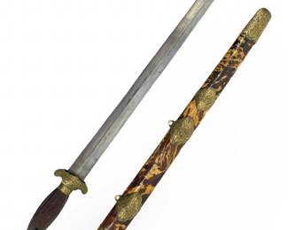 Antique Qing Dynasty Jian Short Sword/Sheath