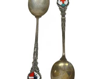 (2) 800 Silver Germany Souvenir Spoons