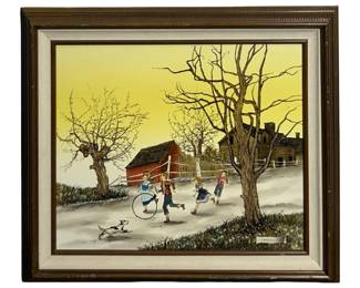 Vintage Mark Wood Landscape Canvas Giclee