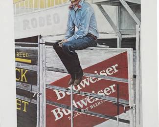 Lot (6) Signed Carlos Hadaway Budweiser Prints