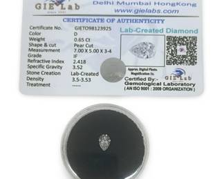 .65Ct Loose Pear Shape Lab Created Diamond