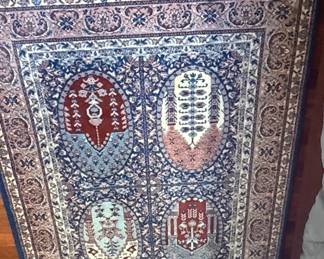 Vintage Turkish Hereke Silk Rug