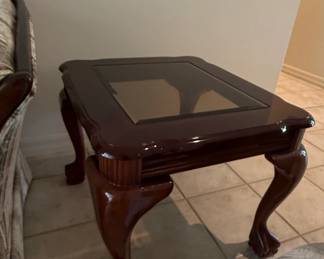 Ethan Allen Chippendale Style Ball and Claw Foot Cherry Side Table