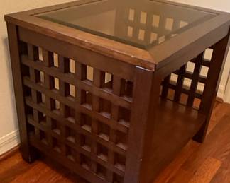 Mission Style Side Table and Louis Philippe Style FiveDrawer Chest