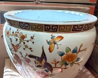 Vintage Chinese Famille Rose Porcelain Fish Bowl Planter B