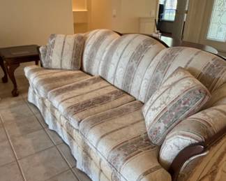 Traditional Striped Floral Sofa