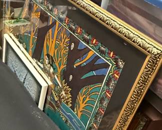 Indian Miniature Style Painting on Silk Radha and Krishna