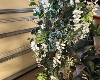 Artificial Wisteria Tree in Hammered Brass Planter