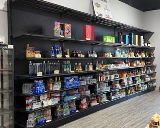 Metal Shelving Units, Each Section 4' Long, Total 20' x 8' x 25"