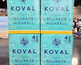 KOVAL Organic Bourbon Highball Cans, Total Qty 4 Boxes