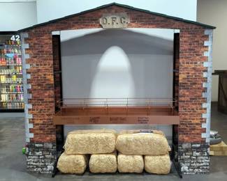 Buffalo Trace Distillery Retail Store Display Unit Including Straw Bales, 83" x 92" x 27"