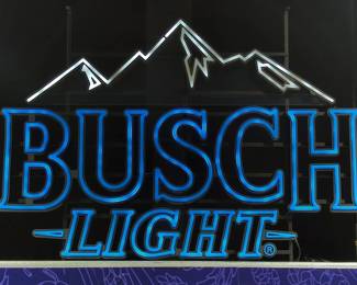 Busch Light Neon Sign, Approx 34" x 47", Powers On