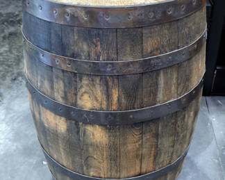 West Bottoms Whiskey Co Oak Barrel, Approx 36" x 24"