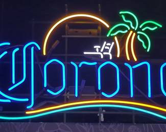 Corona Neon Sign, Approx 25" x 38", Powers On