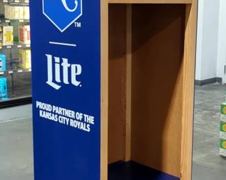 Miller Lite Kansas City Royals Promotional Store Display Shelf Unit, 72" x 24" x 18"