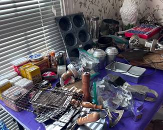 Vtg utensils, cookie cutters, knives, graters, cutters and much more