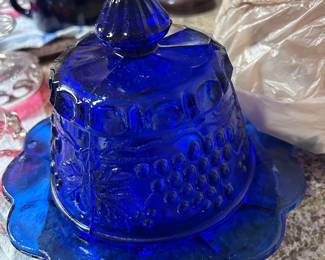 Cobalt blue butter server