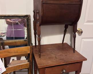 Vtg seeing cabinet and Vtg side tables