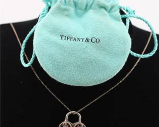 Tiffany Co Sterling Silver Heart Key Pendant