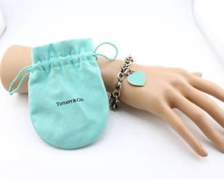 Tiffany Co. 925 Enamel Heart Bracelet w bag