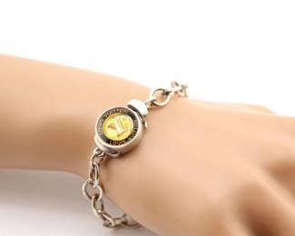 Vintage Louis Vuitton Charm 925 Chain Bracelet