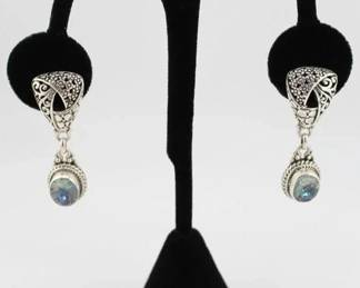 Sarda 925 Drop Earrings w Light Blue Quartz