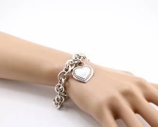 Judith Ripka Heart Chain Bracelet 925 Chain