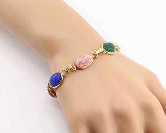 Vintage 12K Gold Filled Scarab Bracelet