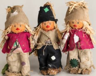 Three cute handcrafted scarecrow dolls. Sold separately 
