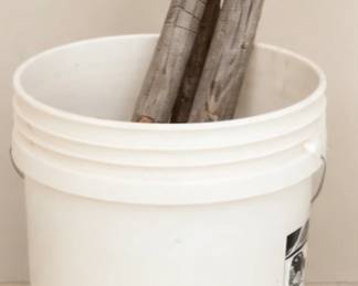 True Value bucket with rustic wood pieces. Sold separately.