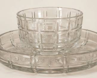 Clear glass serving pieces
