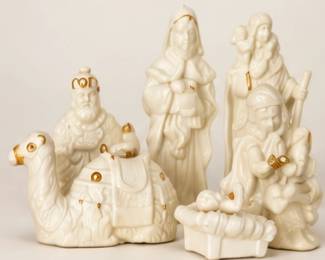 Cream ceramic figurine collection