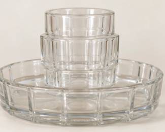 Clear glass serving pieces