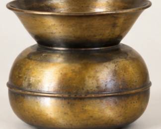 Brass-toned decorative vase