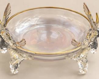 Animal glass serving bowl. Very eclectic and unique.