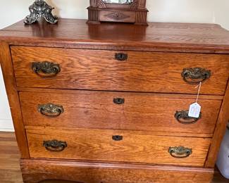 Early 1900’s Oak 3 Drawer Chest