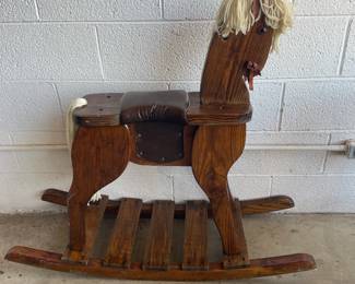 Vintage Wood Rocking Horse