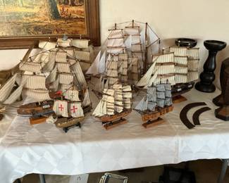 Collection of ships…Nina, Pinta, US Constitution