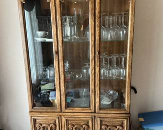 China cabinet measures 43” w x 76” h x 18” d.  Presale $150