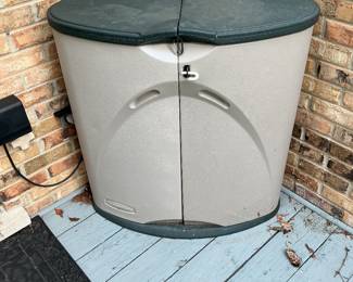 Two Rubbermaid corner storage units