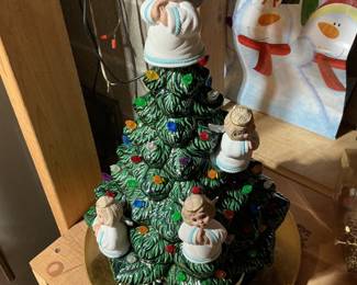 Unique ceramic Christmas tree with angels
