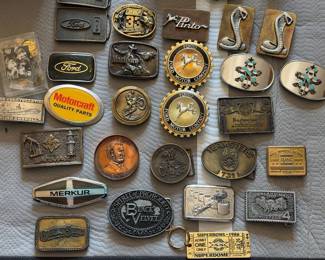 Large collection of belt buckles