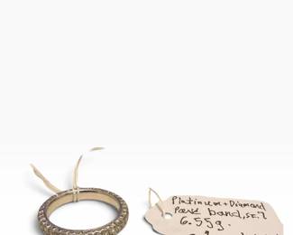 Platinum and Diamond Pave' Band