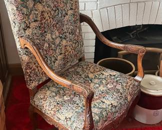 Antique Carved Wood Armchair