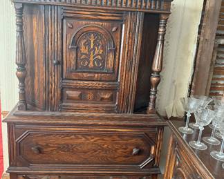 Antique Jacobean Oak Hutch