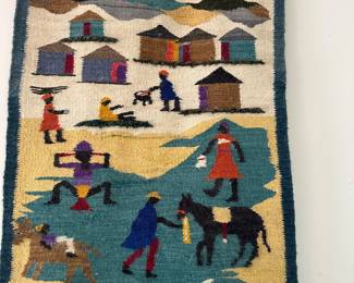 Woven wall hanging made by Lesotho native women 