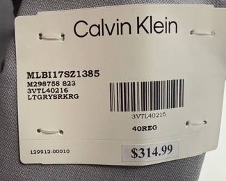 Calvin Klein Slim Fit Stretch Suit Jacket Light Gray Sharkskin Size 40R NWT