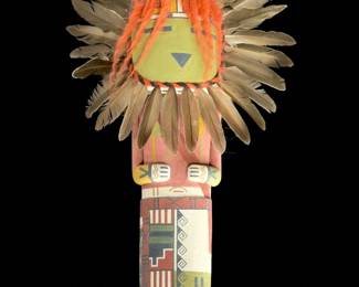 Hopi Sun Face Kachina Doll by Ramson Lomatewama Cottonwood Carving
